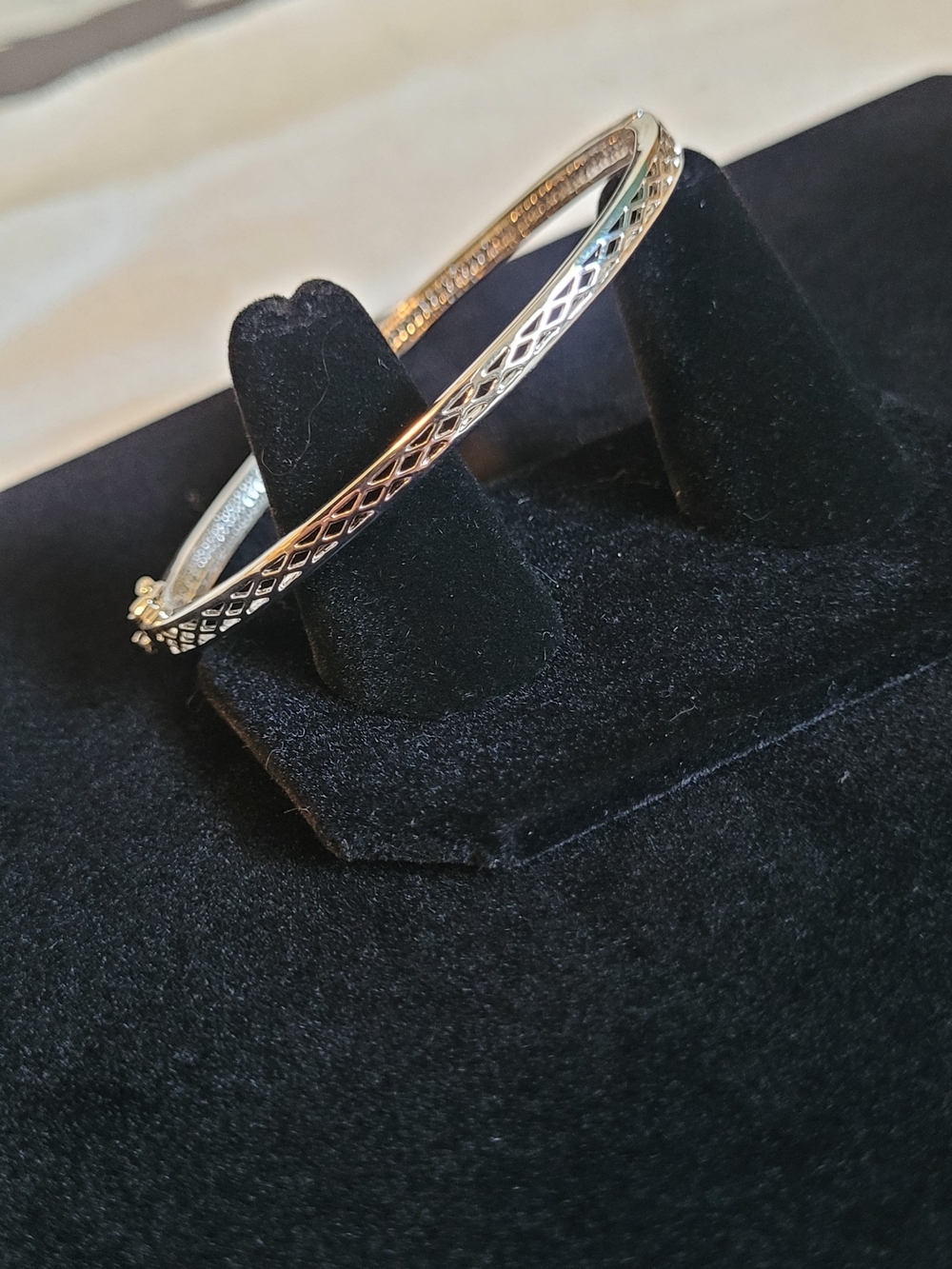 Classic Silver Crystal Pavé Bangle Bracelet - Silver - Picture 2 of 6